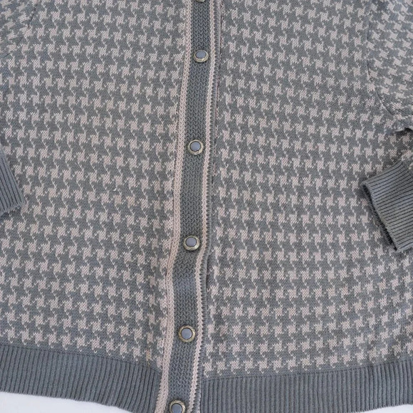 Vintage Excelsior Grey  and Pink-Cream Houndstooth Cardigan - Picture 8 of 12